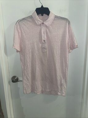 Orlebar Brown medium Sebastian  
light pink 100% Linen Polo Shirt